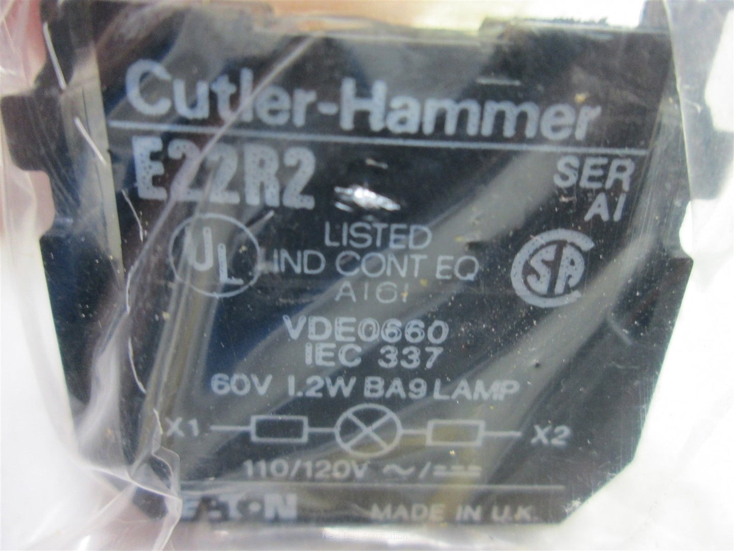 New New Cutler Hammer E22H9X10 Pilot Light, Amber Plastic Lens, 22.5mm Bayonet