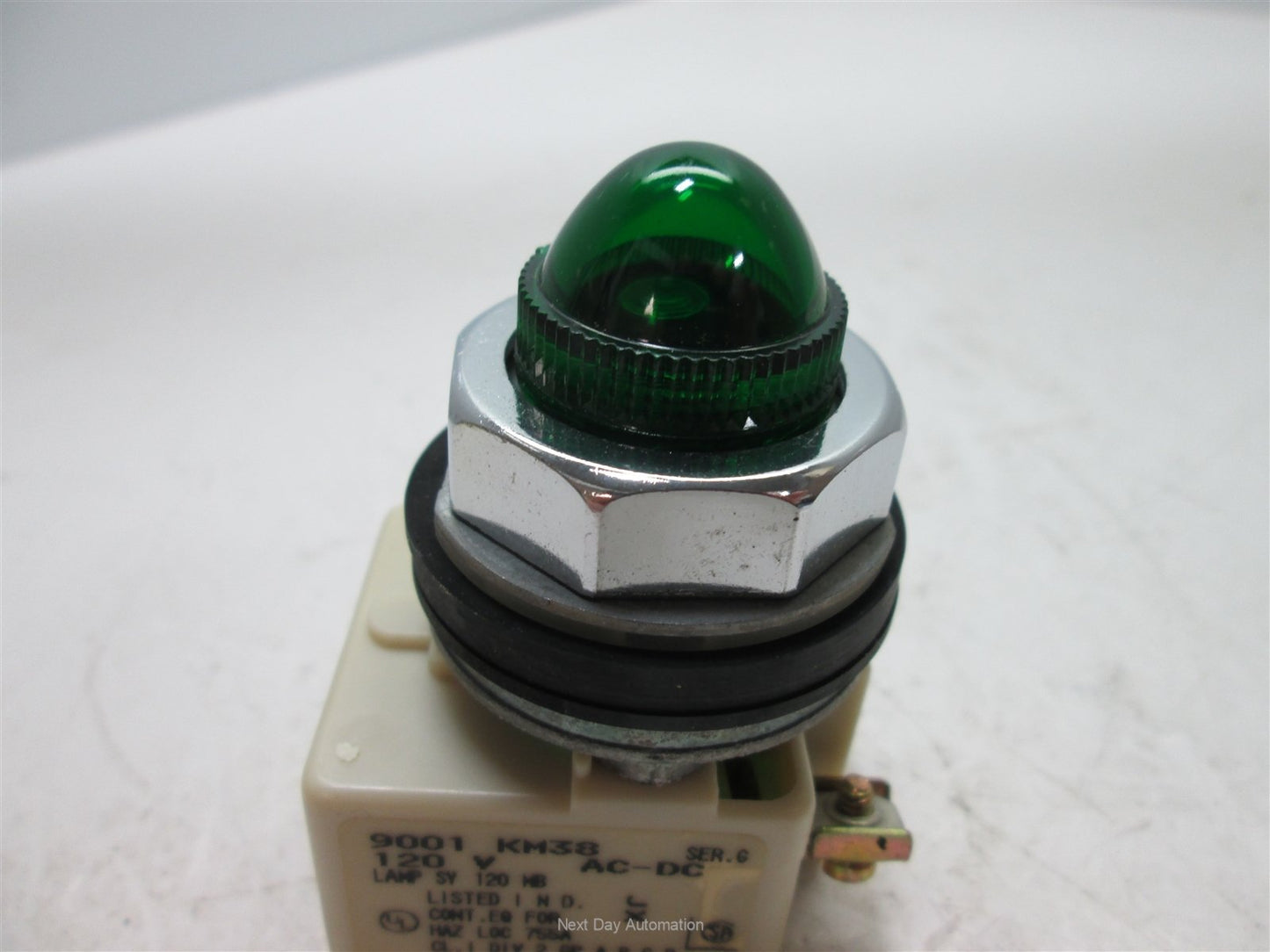 New Square D 9001 KM38G9 Pilot Light With Green Lens, Voltage: 120VAC/DC
