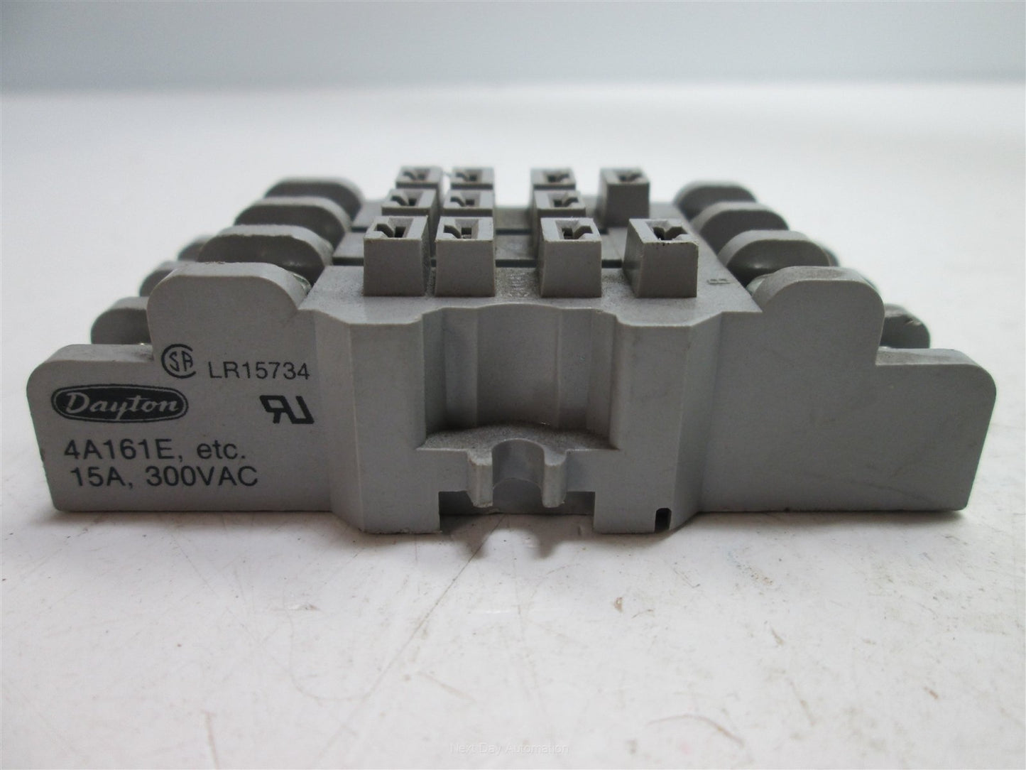Used Lot of 2 Dayton 4A161E Relay Sockets, Rating: 15A 300VAC