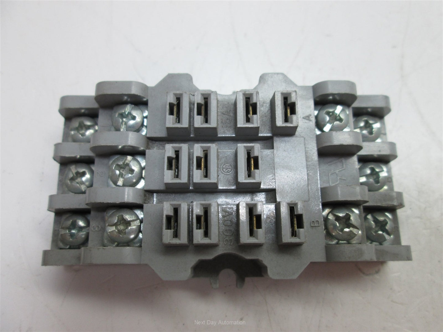 Used Lot of 2 Dayton 4A161E Relay Sockets, Rating: 15A 300VAC