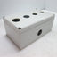 Used Hoffman Q-4PBPCDM Enclosure, 200mm x 120mm x 87mm, *5 Holes* (1 with plug)