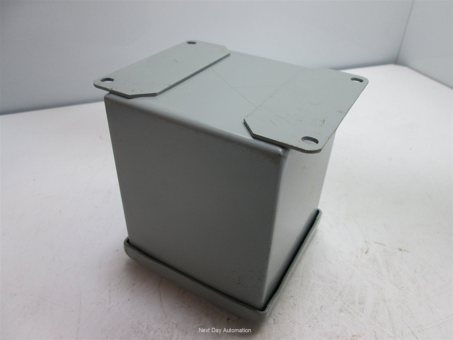 Used Hoffman E1PBX Pushbutton Enclosure, 4" x 4" x 4.75", *Hole Added to Side*