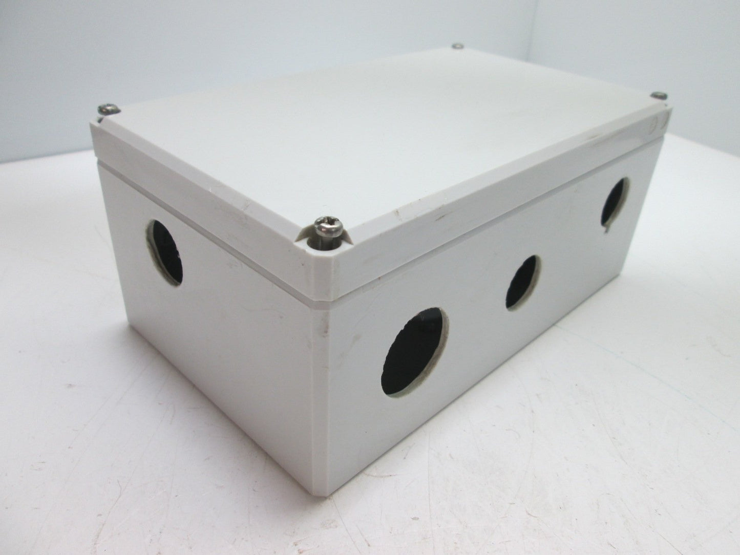 Used Hoffman Q-20129PCD Plastic Pushbutton Enclosure Box 200 x 120 x 85mm *Holes