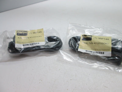 New Pair of Dayton 3RP14A Fan Power Cords, 2-Prong Plug, 72" Long, Voltage: 115V