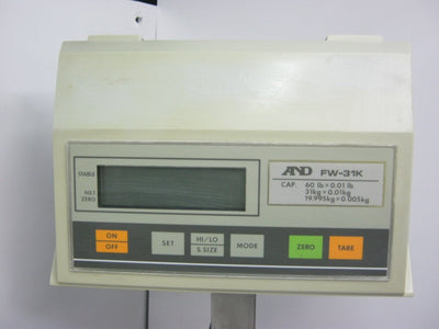 Used A&D FW-31K Platform Scale 31kg or 60lb Capacity w/ 0.01 Resolution