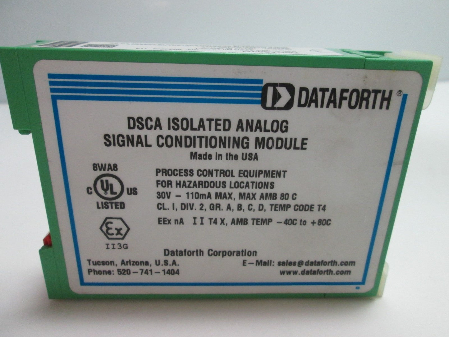 Used Dataforth DSCA30-02 Analog Voltage Input Signal Conditioner, Power: 15-30VDC