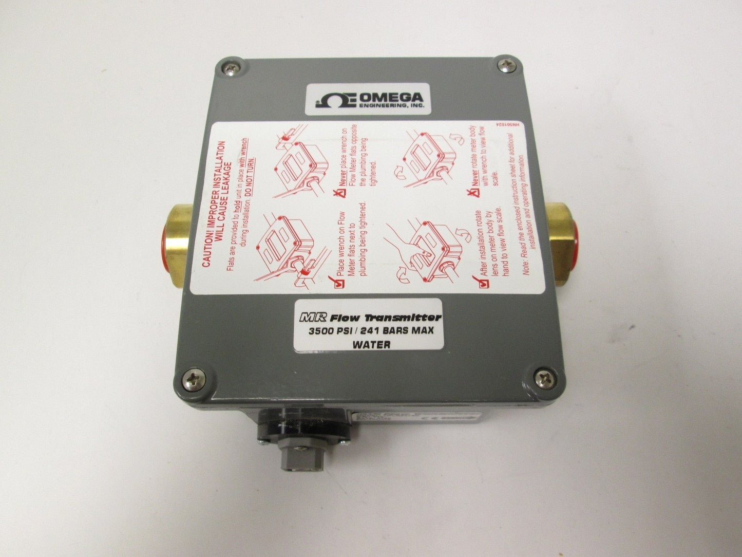 New – Open box New Omega MR HFLR6315D Digital Flow Transmitter 1-15GPM 3500PSI 1/2" NPT 4-20mA