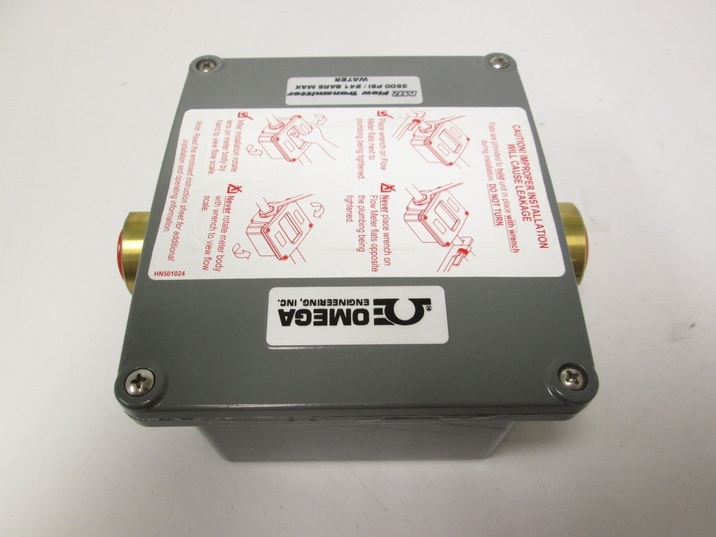 New – Open box New Omega MR HFLR6315D Digital Flow Transmitter 1-15GPM 3500PSI 1/2" NPT 4-20mA