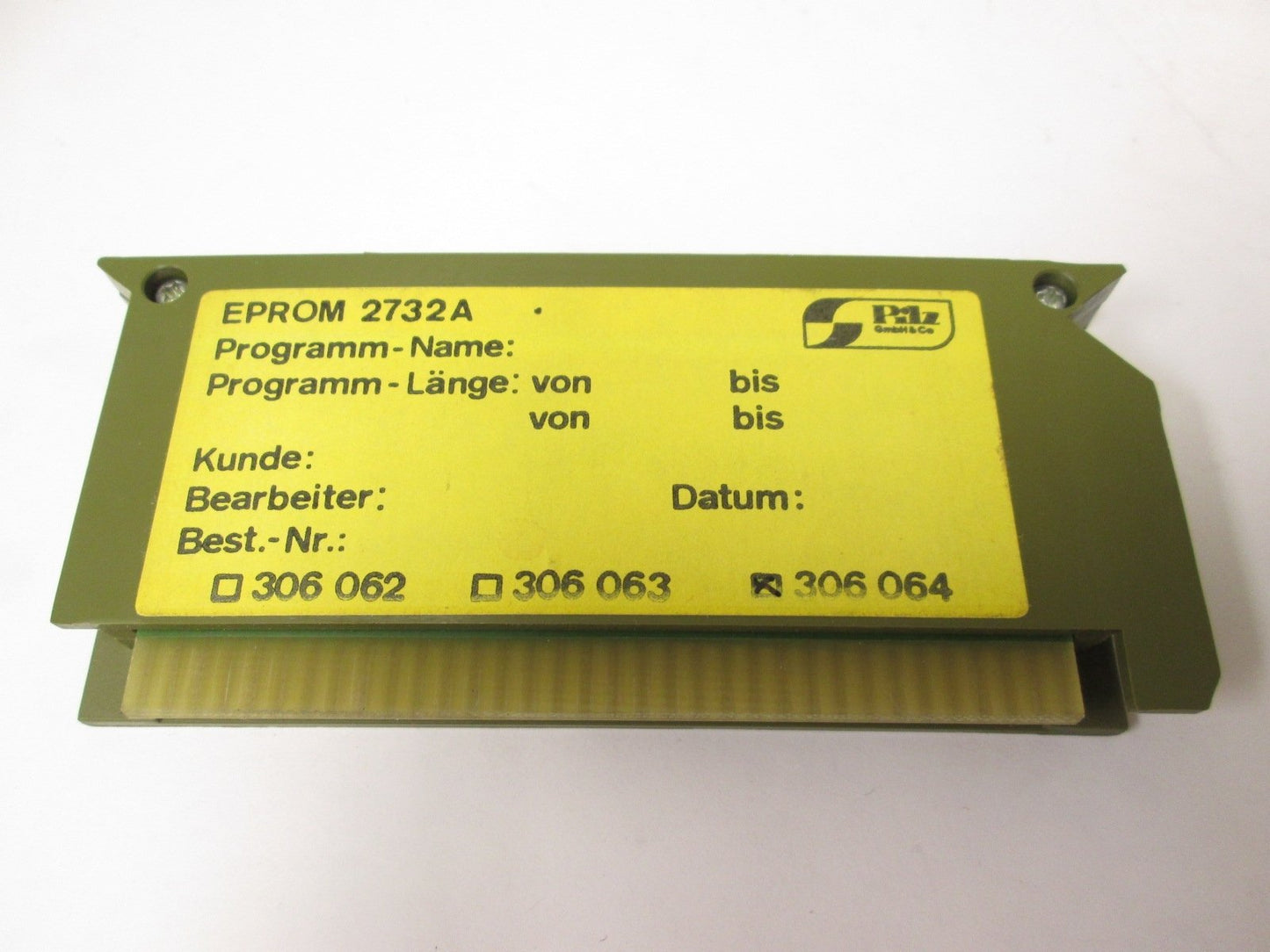 Used Pilz C-P8-ZE-8U-S 306090 PLC CPU Module w/ 2732A 306064 EPROM Card 8k