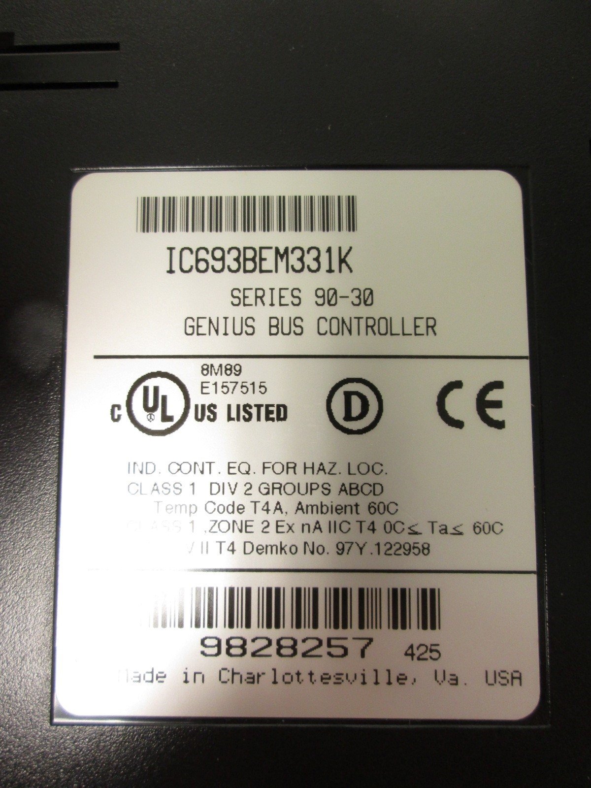 Used GE Fanuc IC693BEM331K Series 90-30 Genius Bus Controller *Missing Cover*