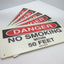 New Lot of 5 New Brady "Danger No Smoking Within 50 Feet" Signs, 14" x 6.5"