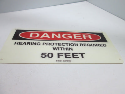 New Lot of 5 New Brady "Danger Hearing Protection Required Within 50 Feet" Signs