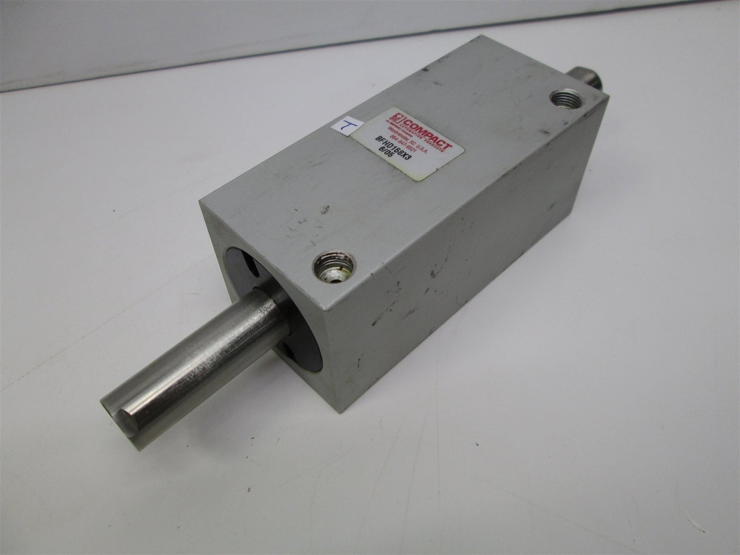 Used Compact BFHD158X3 Pneumatic Cylinder, Double Rod, 3" Stroke, Heavy Duty, Tested
