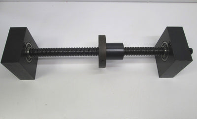 Used Linear Screw, Ball Bearings w/End Support Blocks, 0.7" Dia, 10" Thread Length