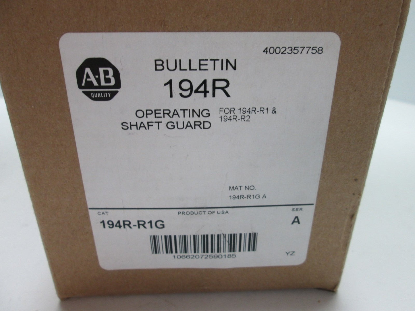 New Lot of 2 New Allen Bradley 194R-R1G Operating Shaft Guard, For 194R-R1 & 194R-R2