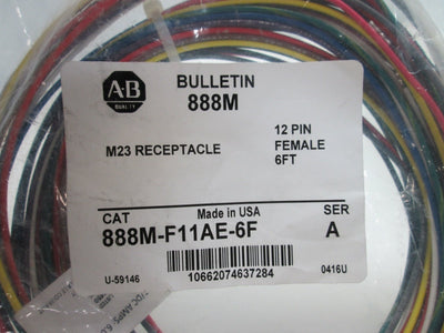 New Allen Bradley 888M-F11AE-6F M23 Receptacle, 12-Pin Female, 11-Conductor
