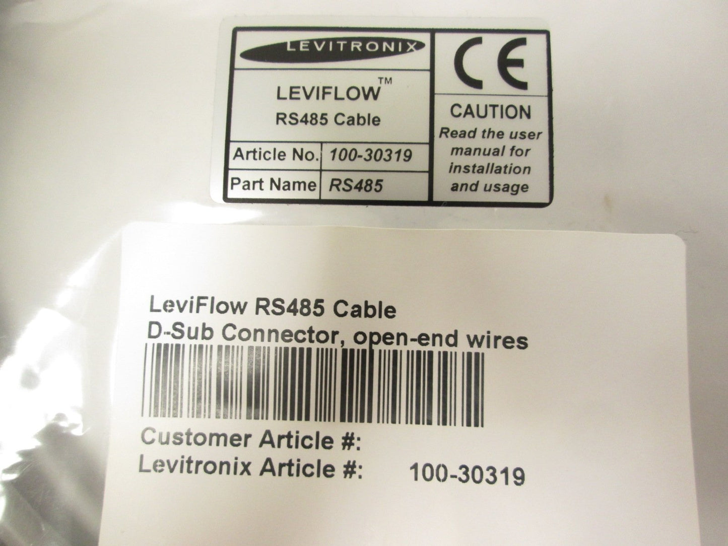 New Levitronix 100-30319 Leviflow D-Sub 9-Pin to Flying Leads RS-485