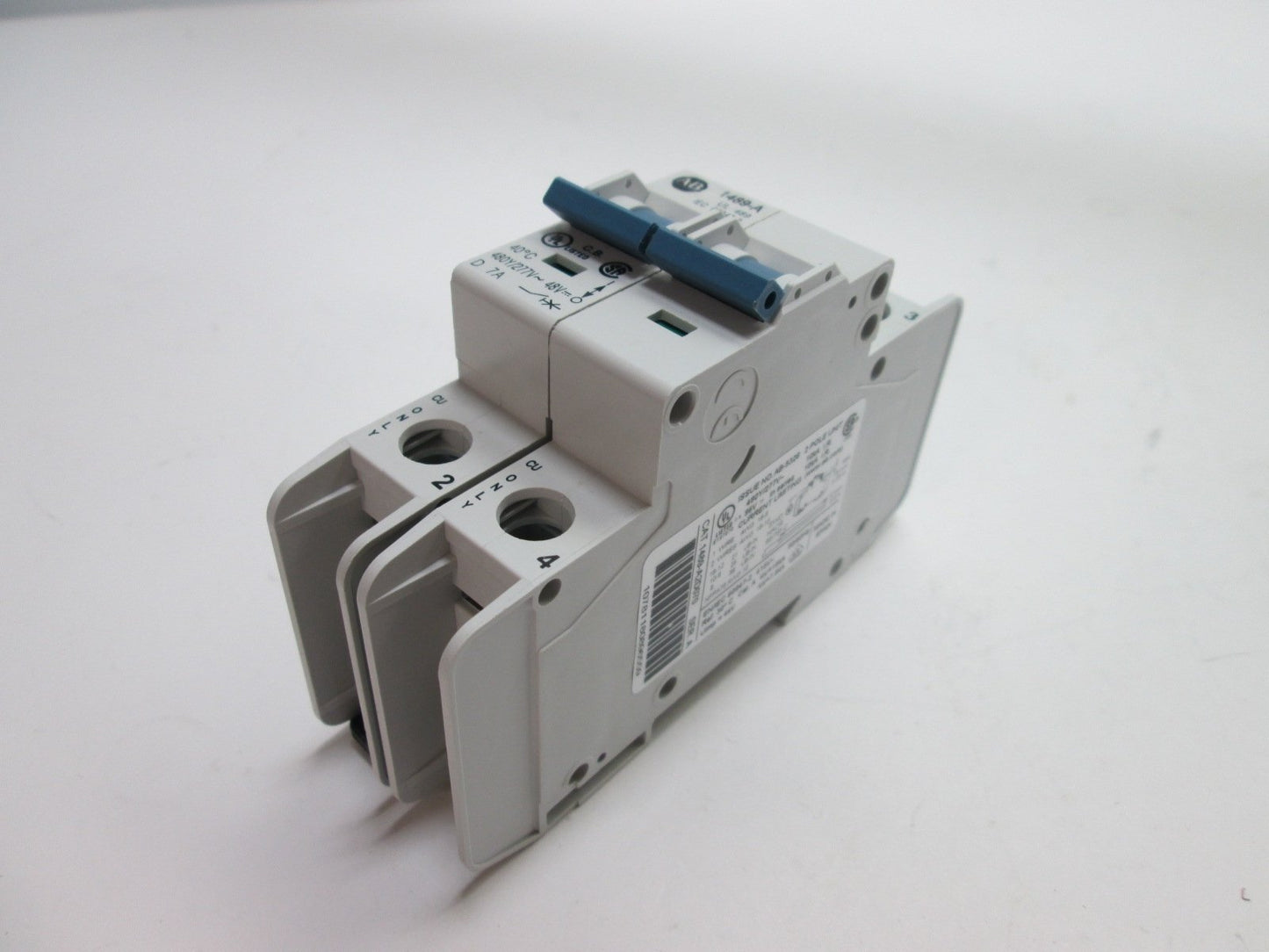 Used Allen Bradley 1489-A2D070 Circuit Breaker, 2-Pole, Rating: 480Y/277VAC/48VDC 7A