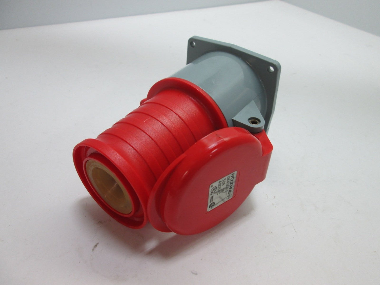 Used Woodhead Plug and Recptacle (DW430P7, DW430R7), Pin and Sleeve Style, 4-Prong