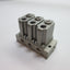 Used Bank of 3 SMC ARM1000 Manifold Regulators, Max Pressure: 0.8MPa (116psi)