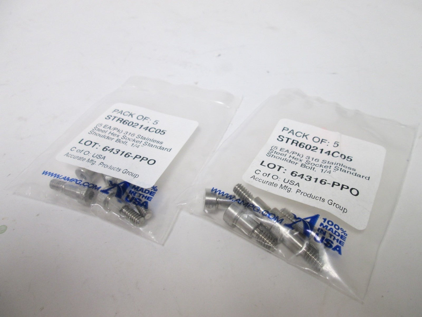 New Lot of 2 New Packs of 5 (10 Total) AMPG STR60214C05 Shoulder Screws, Hex Socket