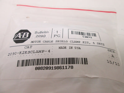 New Allen Bradley 2090-K2KSCLAMP-4 Motor Cable Shield Clamp Kit, 4-Sets