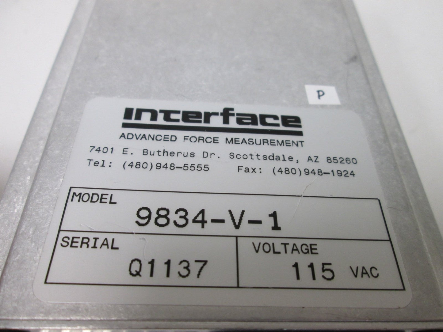 Interface 9834-V-1 High Level Load Cell Digital Indicator, Voltage Input, 115VAC