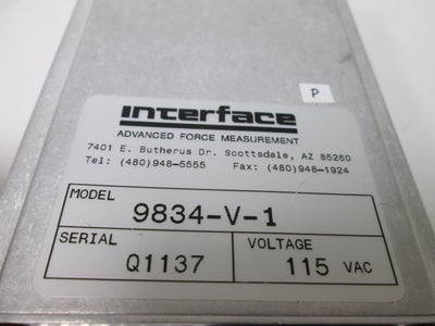 Interface 9834-V-1 High Level Load Cell Digital Indicator, Voltage Input, 115VAC