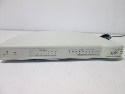 Used 3Com 1679-110-000-4.00 OfficeConnect 8-Port Dual Speed Switch, With Power Supply