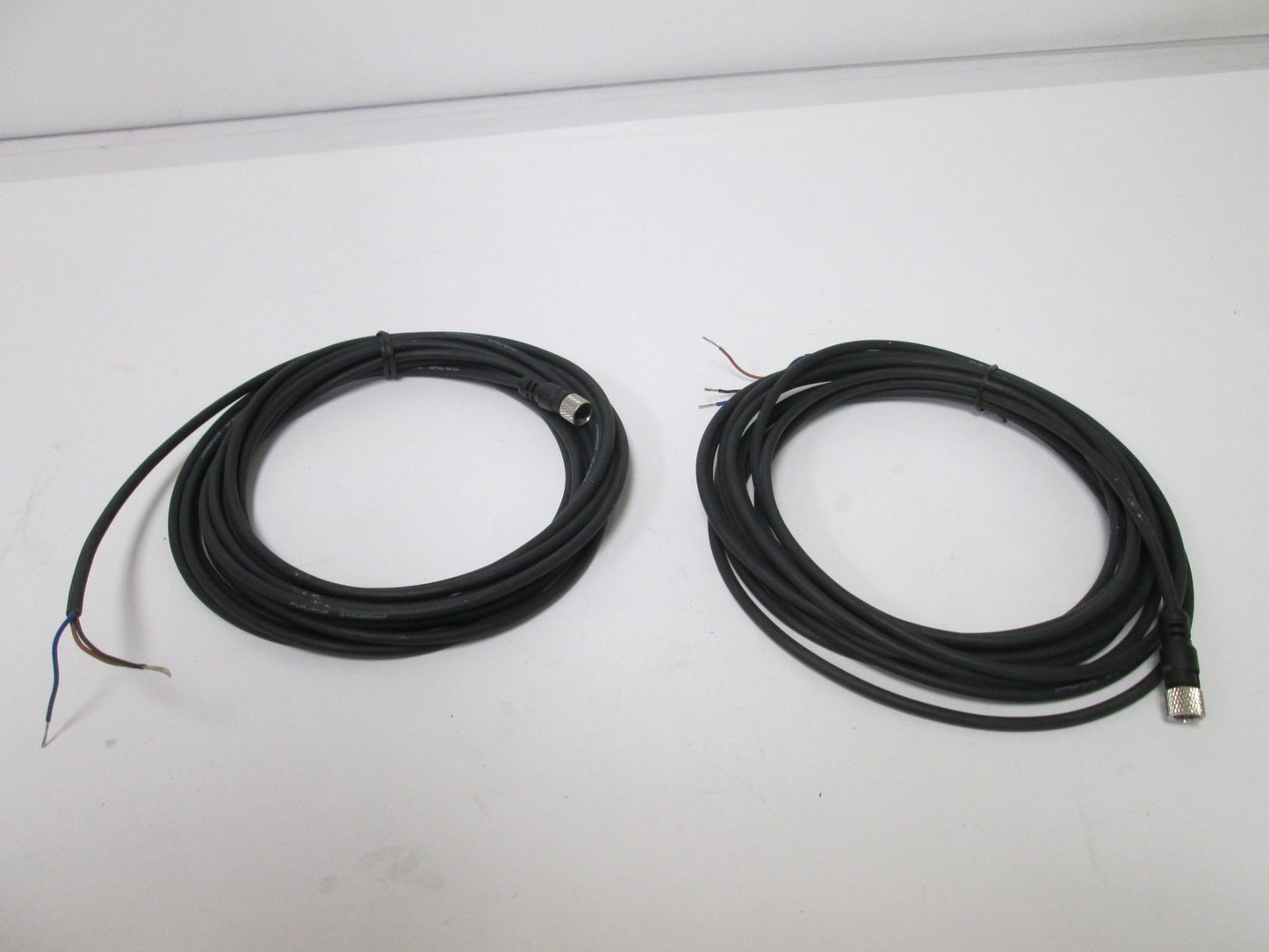 Used Lot of 2 Picofast Cordsets, Length: 5 Meters, 3-Pin to Flying Leads