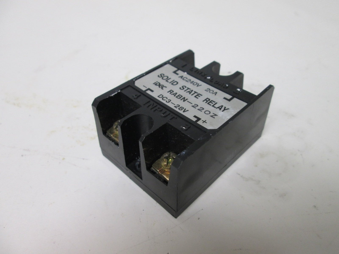 Used Idec RABN-220Z Solid State Relay, Input: 3-28VDC, Line/Load Rating: 240VAC 20A