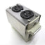 Used Mencom DP-TS Panel Interface Connector w/ Duplex Outlet, TS Housing 120VAC, DIN
