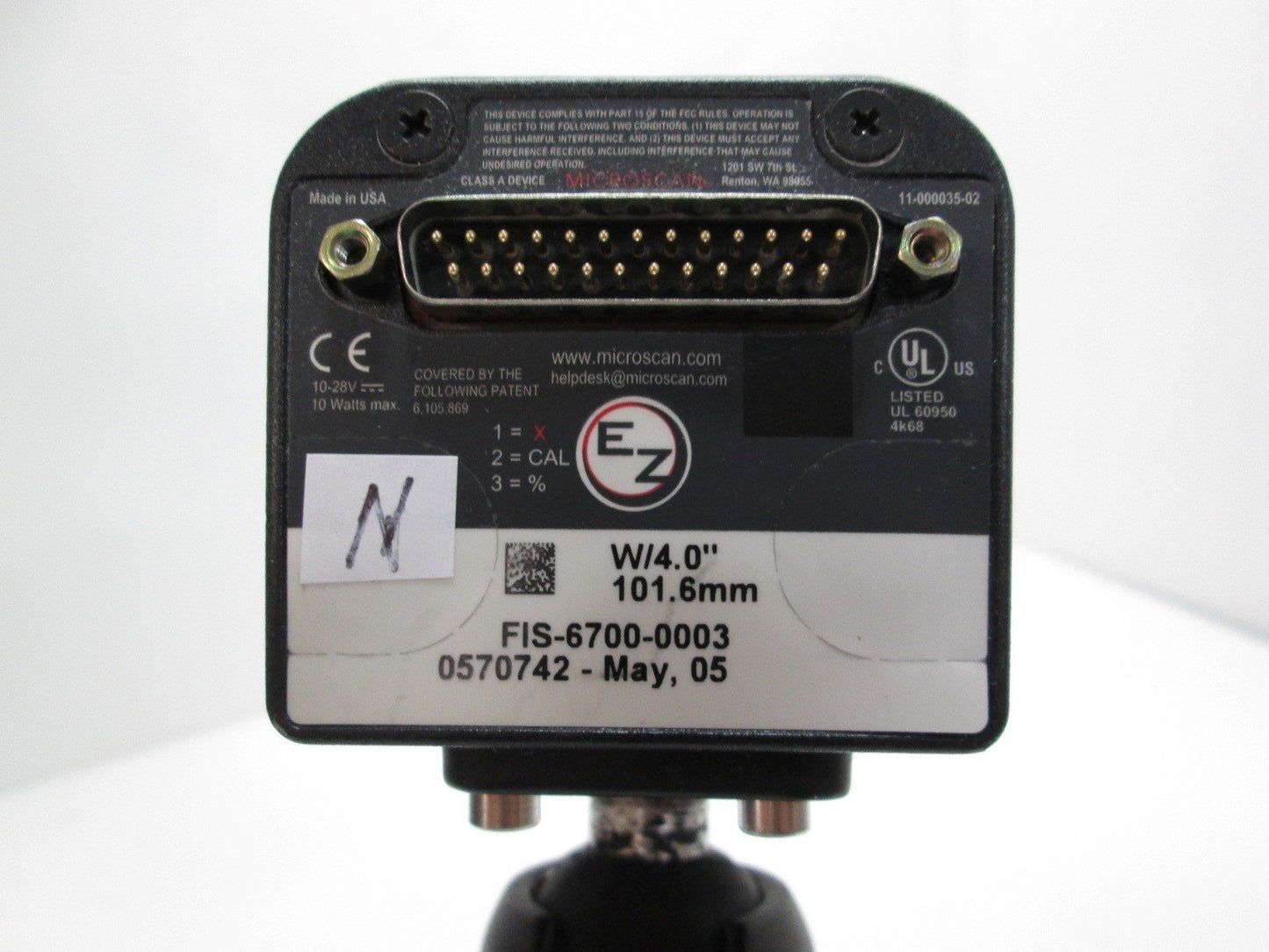 Used Microscan FIS-6700-0003 Quadrus Scanner, High Output LED Light Source, 10-28VDC