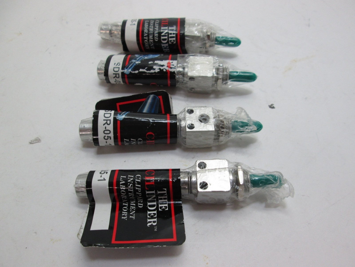 New Lot Of 4 Clippard SDR-05-1 Type Air Cylinders, 5/16" Bore, Dual Acting