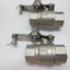 Used Lot Of 2 600W0G Ball Valves, Stainless Steel, 1" NPT, W/ Locking Handle