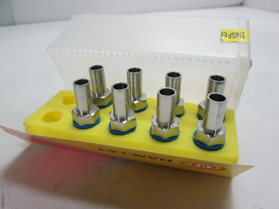 New Lot Of 8 Ham-Let 739LM SS Let-Lok 1/4" Tube Fittings , 3/8" NPT, Stainless Steel