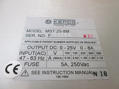 New Kepco MST 25-8M Programmable Power Supply Module 100-230VAC to 25VDC