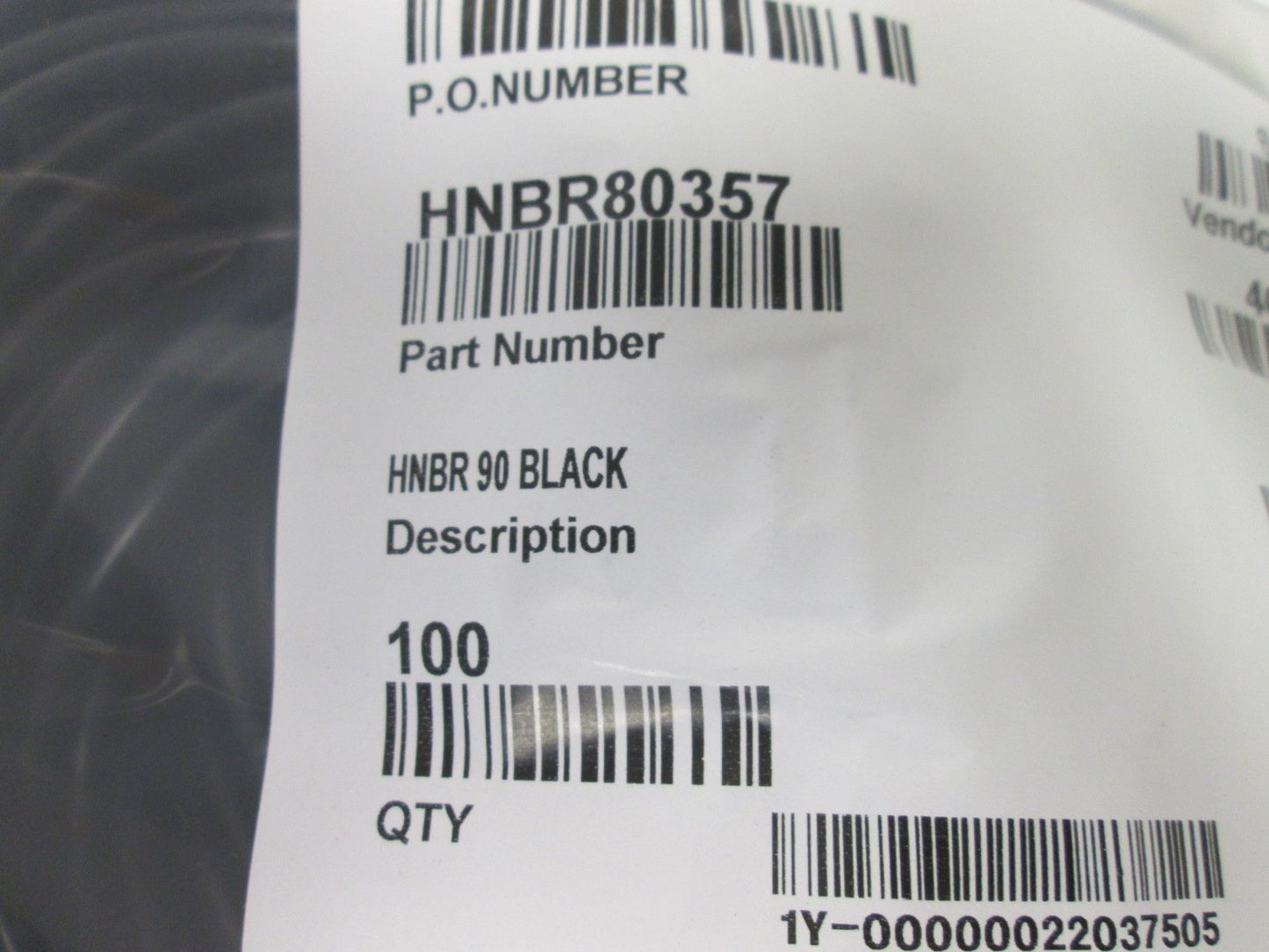 New Lot of 100 Global O-Ring HNBR90357 O-Rings, Size: 357, Durometer: 90
