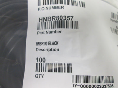 New Lot of 100 Global O-Ring HNBR90357 O-Rings, Size: 357, Durometer: 90