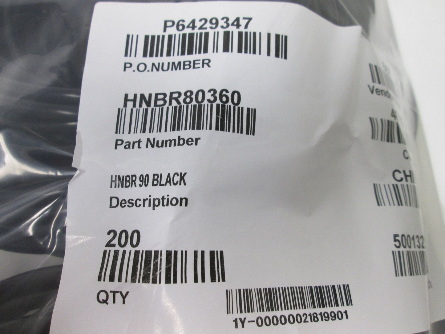 New Lot of 200 Global O-Ring HNBR90360 O-Rings, Size: 360, Durometer: 90