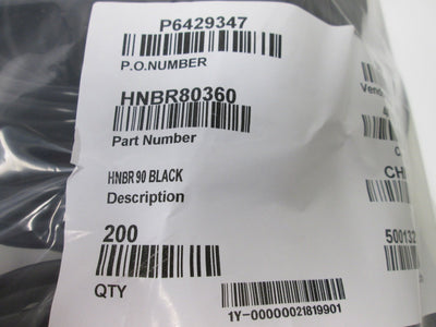 New Lot of 200 Global O-Ring HNBR90360 O-Rings, Size: 360, Durometer: 90