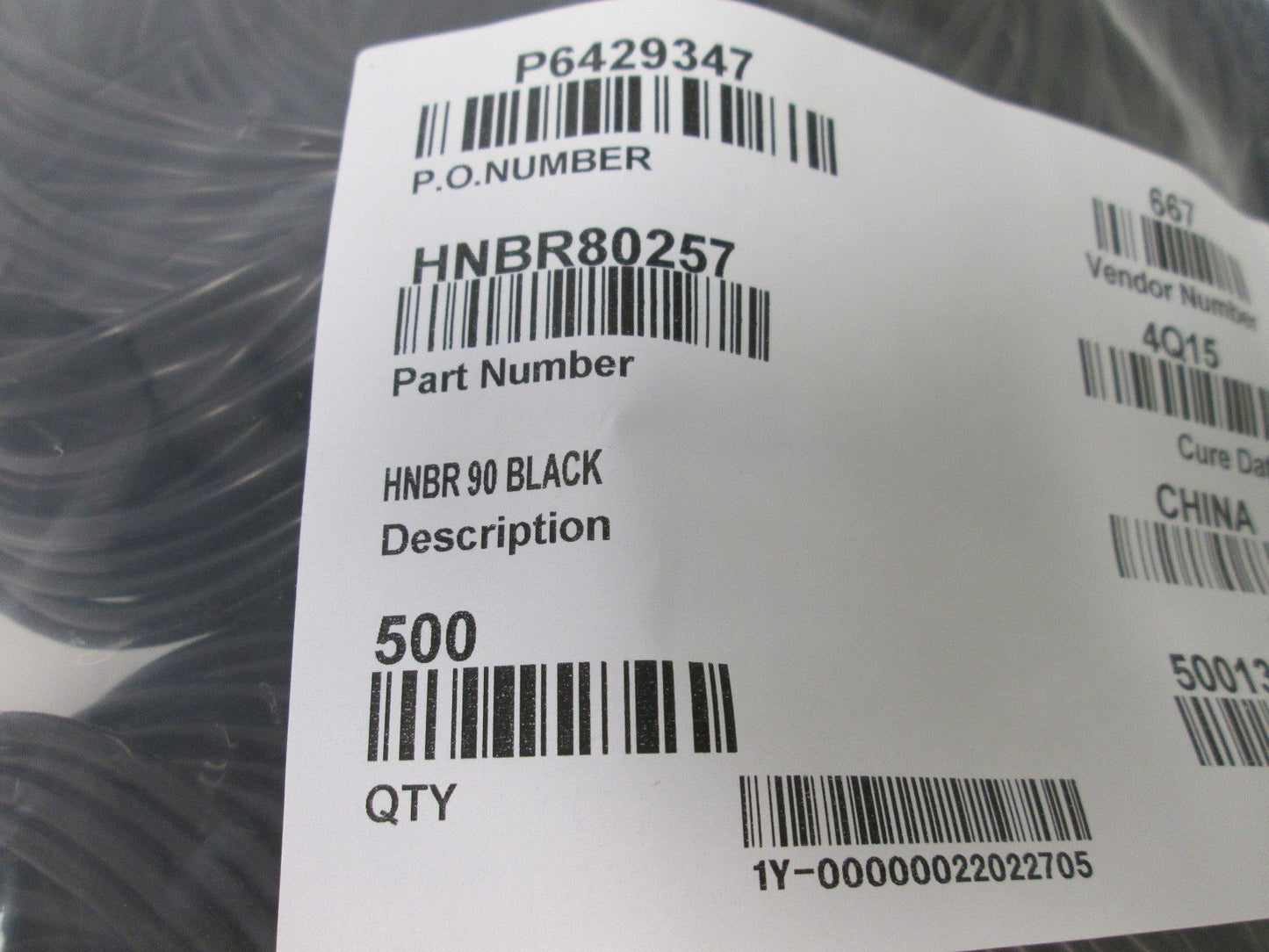 New Lot of 500 Global O-Ring HNBR90257 O-Rings, Size: 257, Durometer: 90