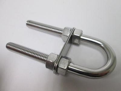 New Lot of 4 U-Bolts, Inside Diameter: 1", With 4x Nuts and 2x Mounting Plates