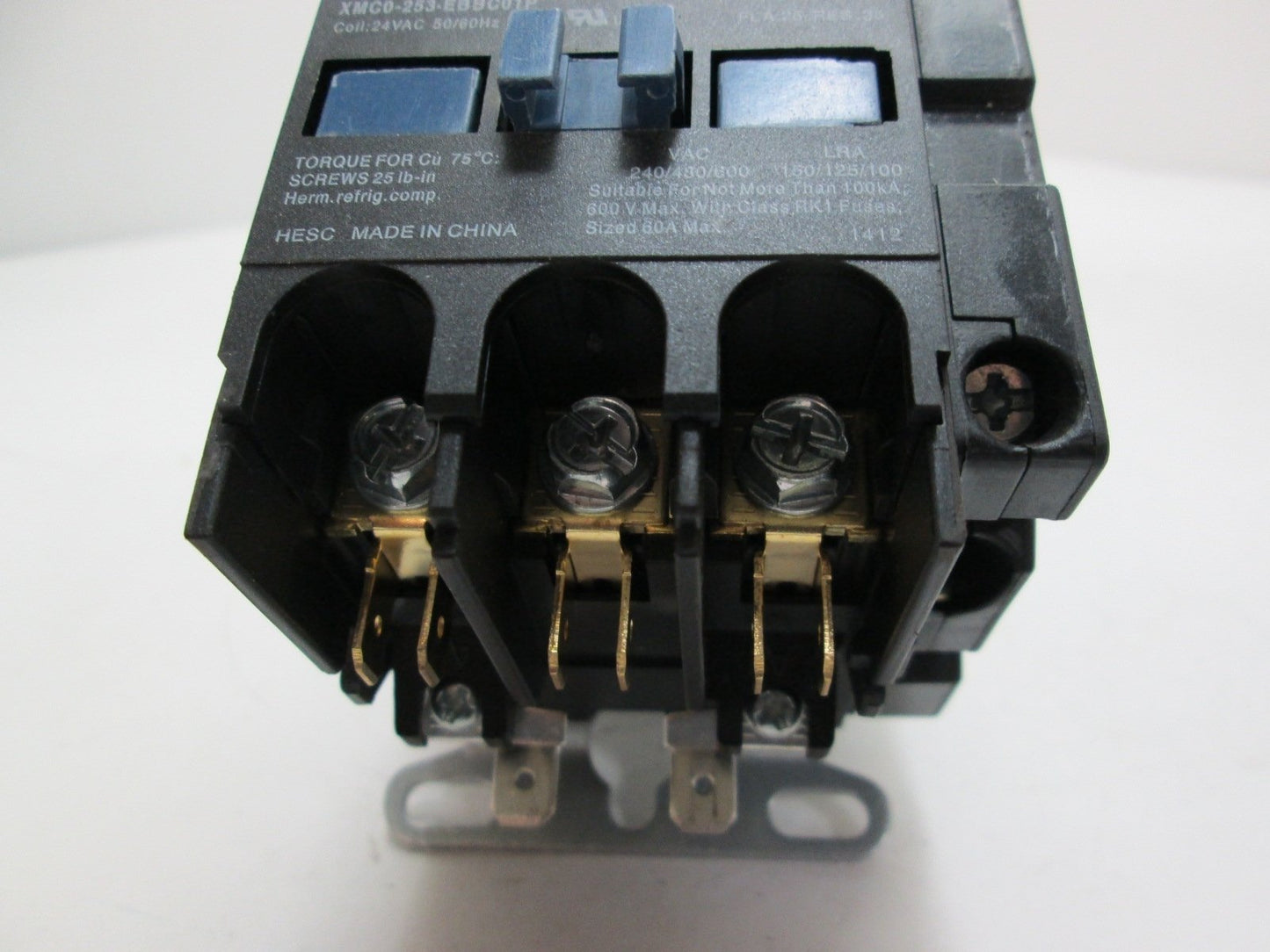 Used Liebert Contactor 123273P1 240-600VAC 24VAC Coil 50/60HZ 3 Pole w/Contact C03A11