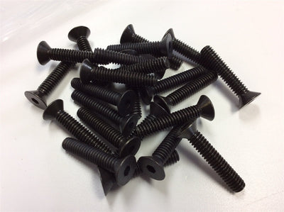 New – Open box Lot of 370 1/4"-20 x 1-1/8" Flat Head Cap Screws Black Oxide Hardware