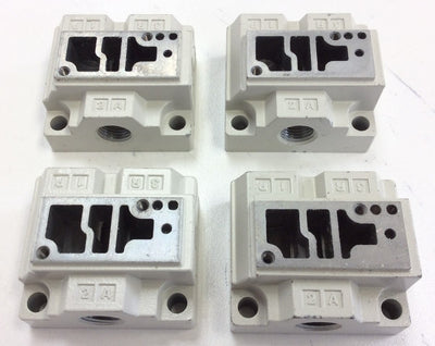 New – Open box Lot of 4 SMC VQZ200-S-01T Valve Pneumatic Subplate Bracket 3 Port 1/8" NPT