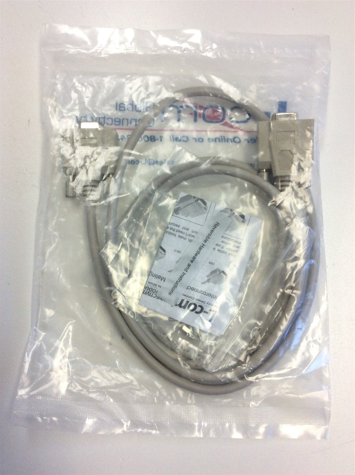 New Lot of 2 L-Com Global Connectivity CRMN9FF-5 DB9 Female Computer Cables 5 Feet