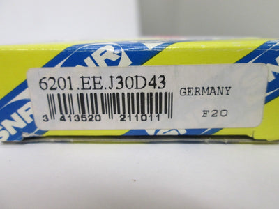 New Lot of 4 New SNR 6201.EE.J30D43 Bearings, OD: 32mm, ID: 12mm, Thickness: 10mm