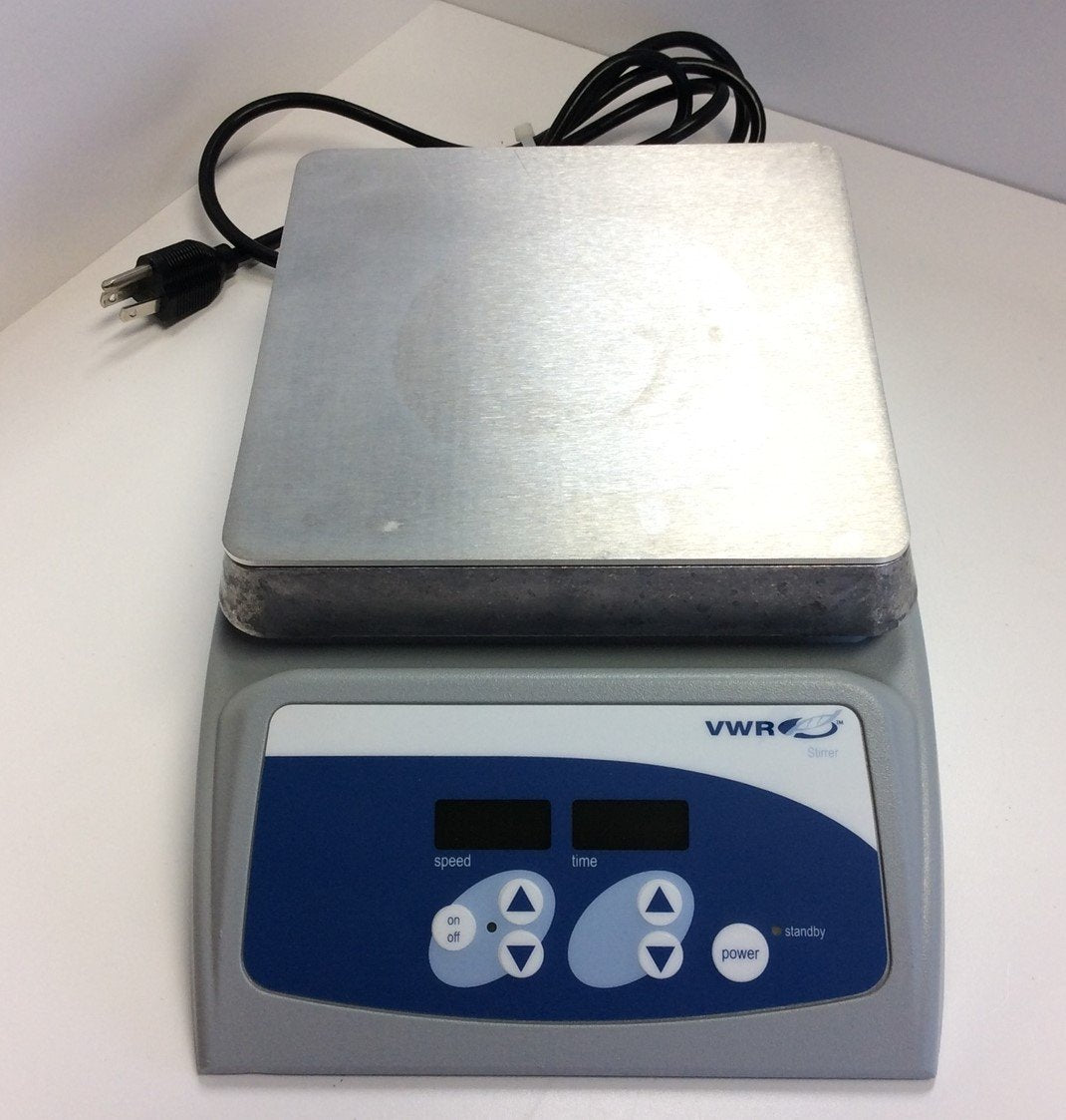 Used VWR 11301-020 Professional Stirrer 120VAC 7" x 7" Aluminum Top 5 Amp 50 Watts