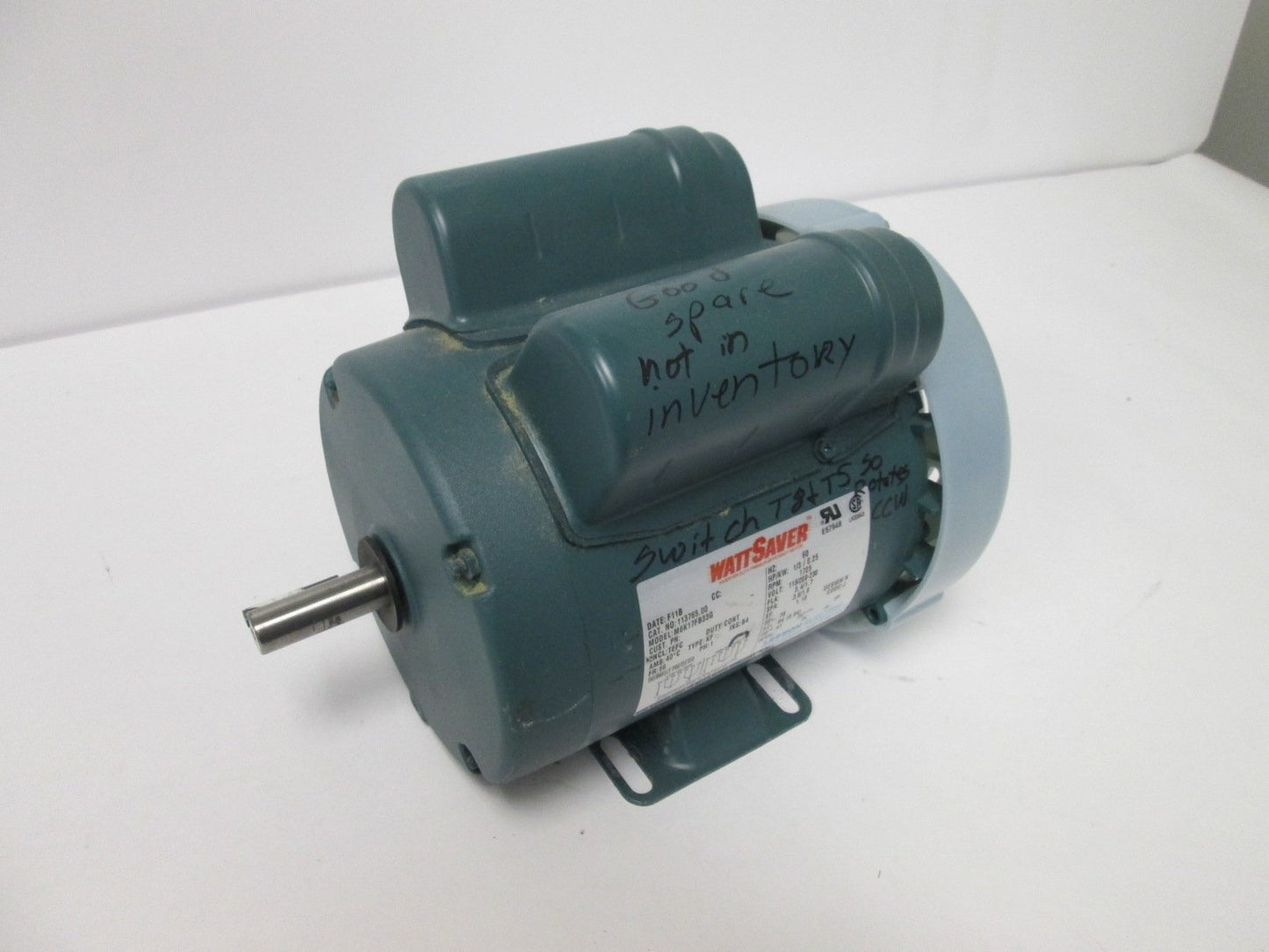 Used Leeson M6K17FB33G AC WattSaver Motor, Voltage: 115/208-230V, Current: 3.4/1.7A